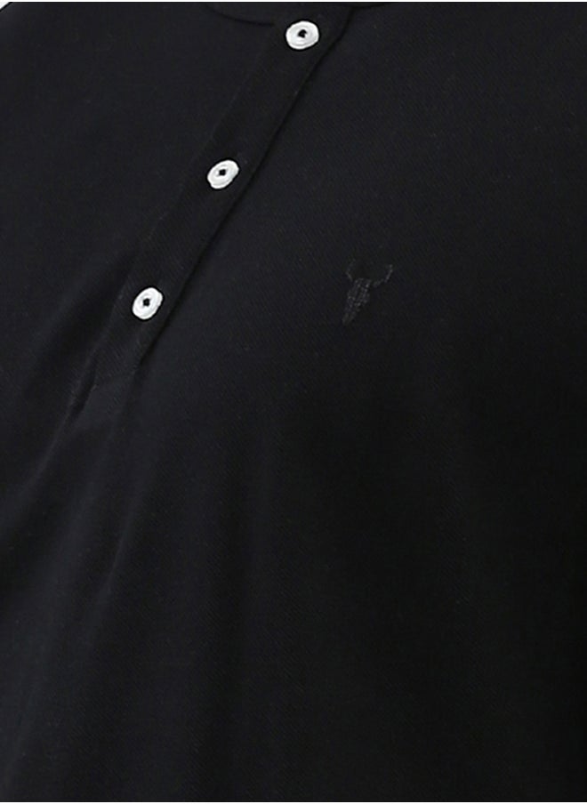 RAVIN Solid Henley Shirt With Buttoned Neck  - Image 4