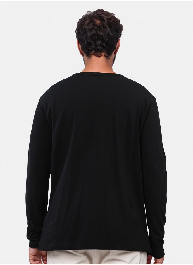 RAVIN Solid Henley Shirt With Buttoned Neck  - Image 3