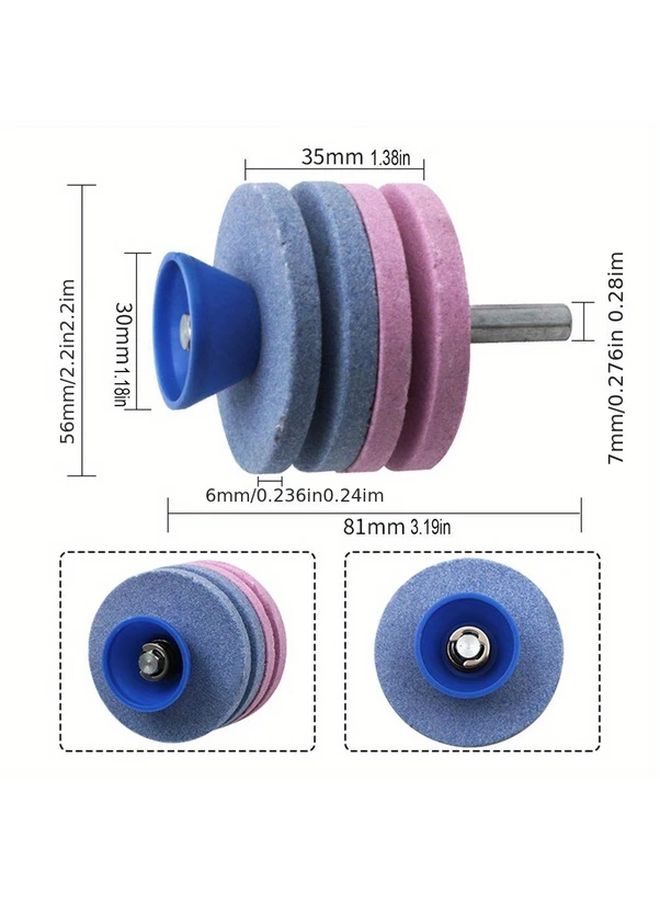 Manual Rotary Drill Cutter Blue Pink No Electricity Stepped Dual Grit Sharpener - Image 2
