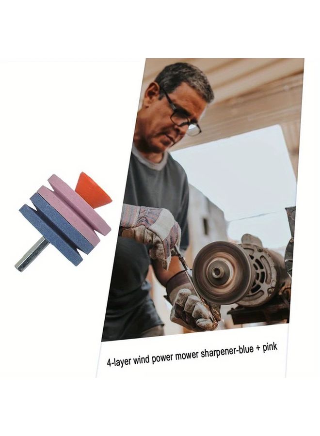 Manual Rotary Drill Cutter Blue Pink No Electricity Stepped Dual Grit Sharpener - Image 3