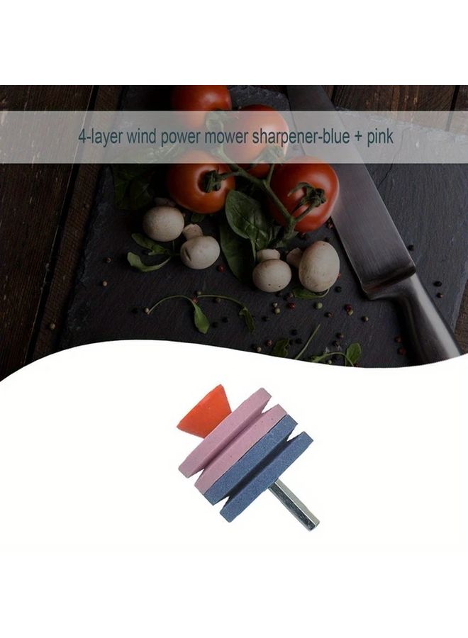 Manual Rotary Drill Cutter Blue Pink No Electricity Stepped Dual Grit Sharpener - Image 4