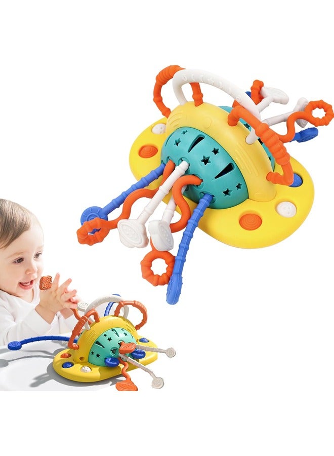 Baby Montessori Silicone Toy ,Travel Pull String Activity Toy,Sensory Toys ,Fine Motor Skills Developmental Toys,High Chair Toys with Suction Cup  - Image 1