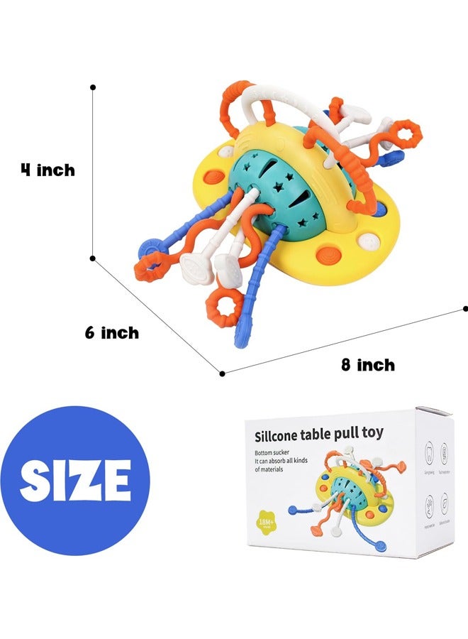 Baby Montessori Silicone Toy ,Travel Pull String Activity Toy,Sensory Toys ,Fine Motor Skills Developmental Toys,High Chair Toys with Suction Cup  - Image 2