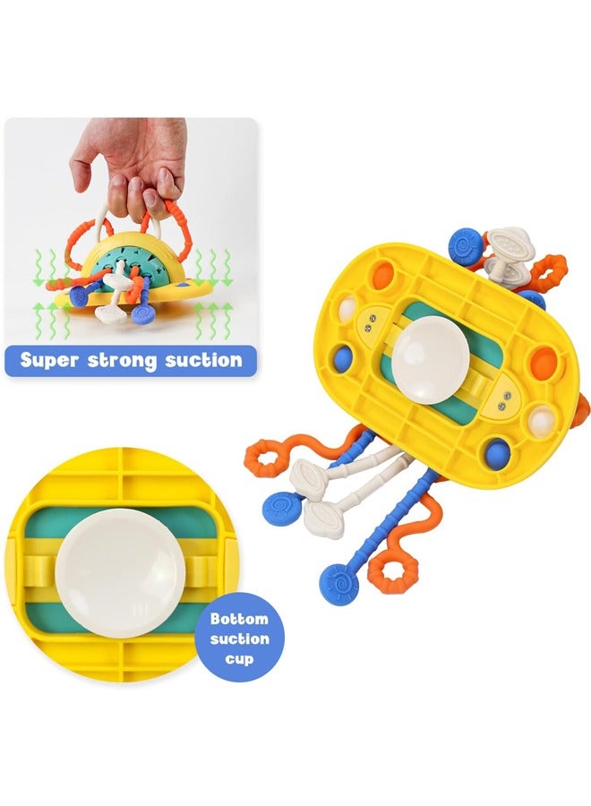 Baby Montessori Silicone Toy ,Travel Pull String Activity Toy,Sensory Toys ,Fine Motor Skills Developmental Toys,High Chair Toys with Suction Cup  - Image 4