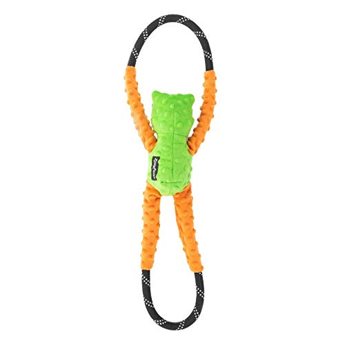 ZippyPaws RopeTugz - Durable Dog Pull Rope Toy, Interactive Tug of War for Large, Medium, & Small Dogs, Squeaky Pet Products to Keep Them Busy, Made with Heavy Duty Climbing Rope - Frog - Image 2