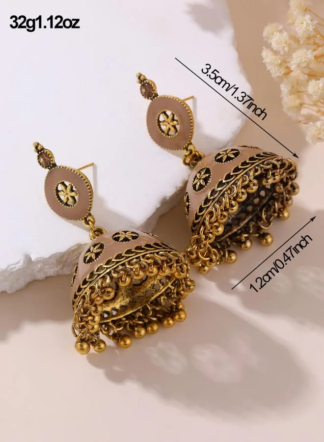Take Two Take Two Texture Bell Shape Jhumka Tassel Earrings