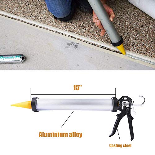CJGQ Sealant Sausage Caulking Gun with Aluminum Cartridge 600ml/20oz - 12:1 Thrust Ratio (Silver) - Image 2