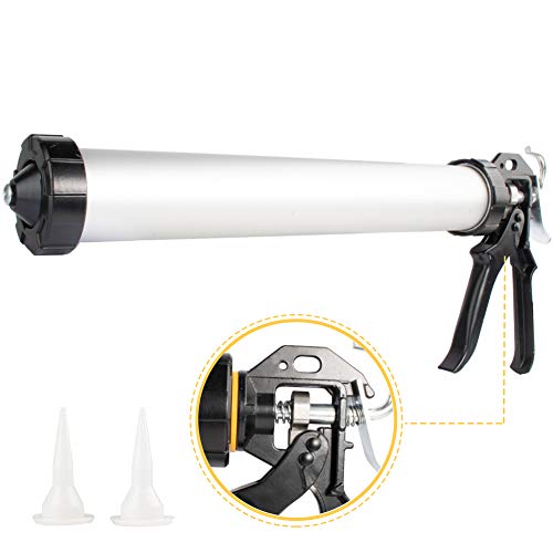 CJGQ Sealant Sausage Caulking Gun with Aluminum Cartridge 600ml/20oz - 12:1 Thrust Ratio (Silver) - Image 1