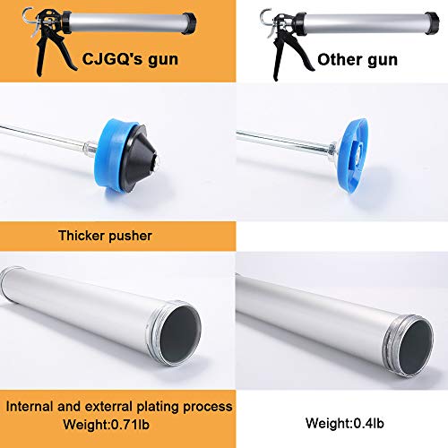 CJGQ Sealant Sausage Caulking Gun with Aluminum Cartridge 600ml/20oz - 12:1 Thrust Ratio (Silver) - Image 5