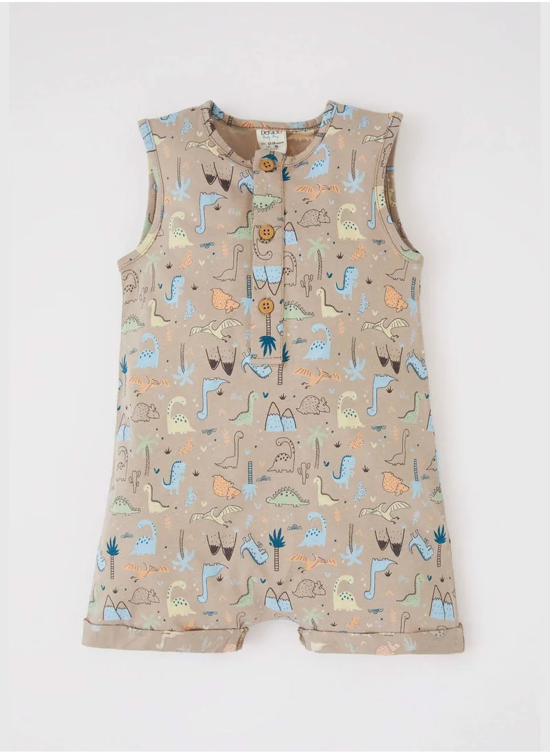 DeFacto Sleeveless Printed Mini Dungarees