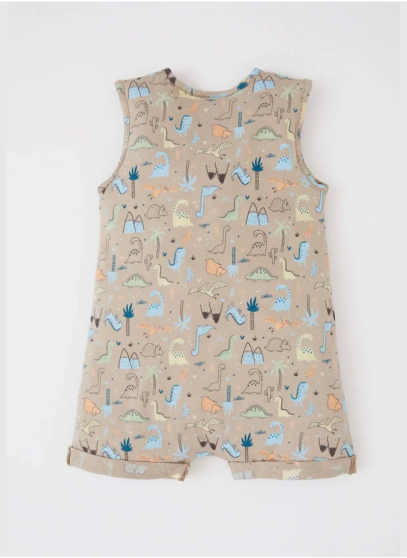 DeFacto Sleeveless Printed Mini Dungarees