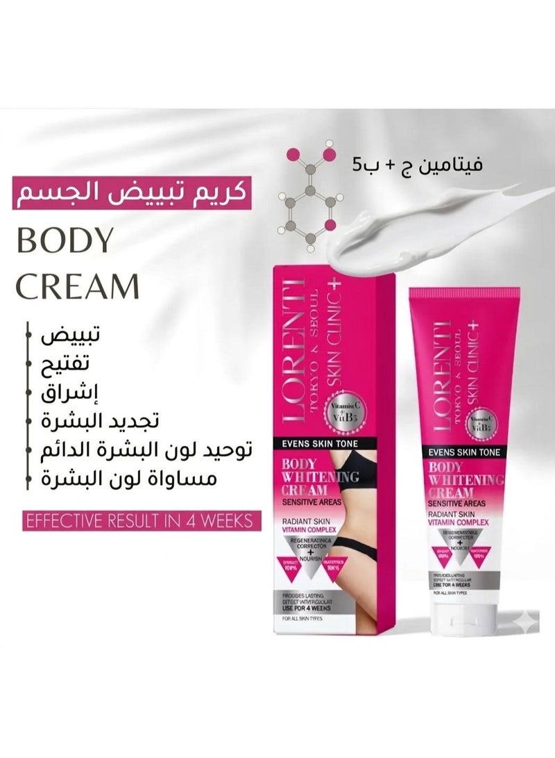 Lorenti Seoul Skin Clinic+ Body Whitening Cream for Sensitive Areas with Vitamin C & B3, 150ml - Image 2