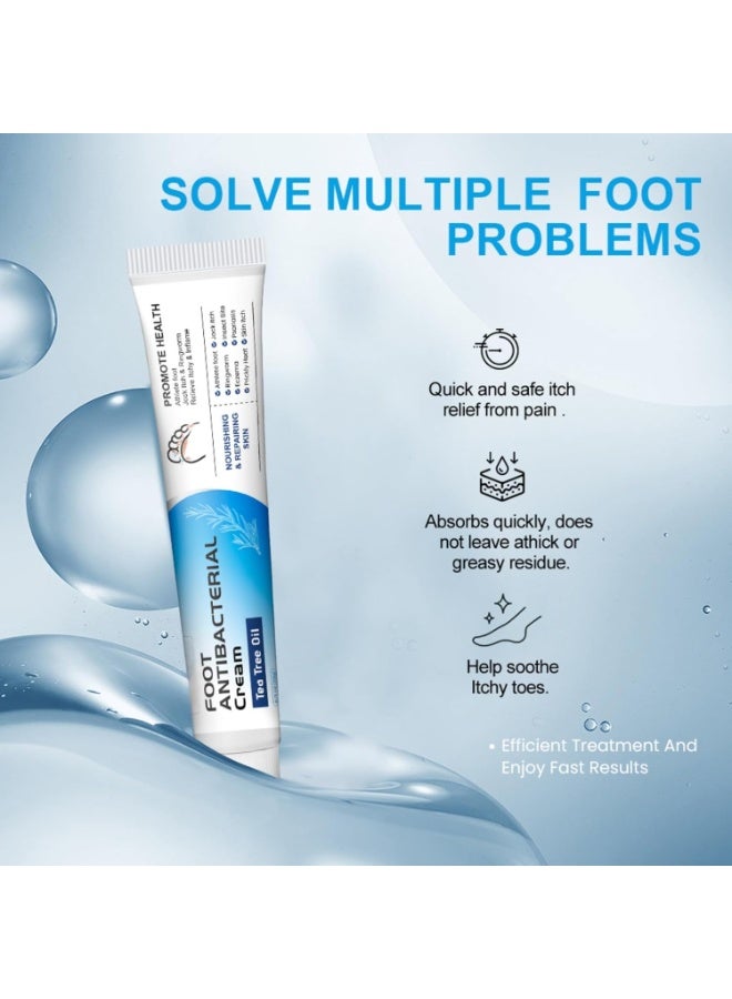 Sumifun Powerful Foot Antibacterial Cream Tea Tree Oil Formula for Athlete’s Foot Relief, Itch Reduction, Ringworm Treatment, Cracked Heels Repair, Odor Protection, Skin Nourishing, Fast Absorbing Daily Foot Care - Image 3