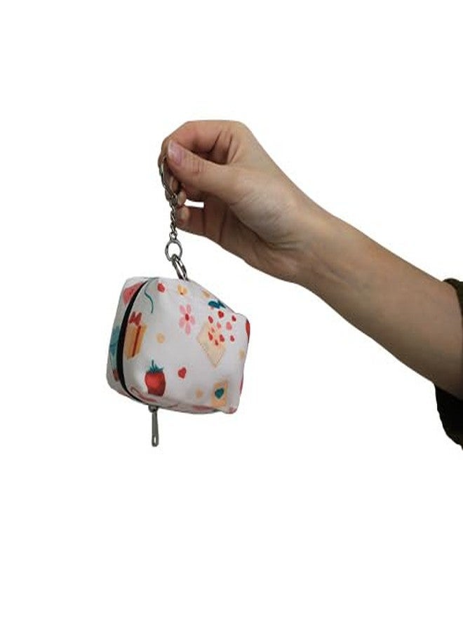 Kolorobia Heartstrings Keychain Pouch, Premium Polycanvas with Parachute Lining, Zipper Closure, 7.5x6x6 cm, Love Theme Pattern - Image 2