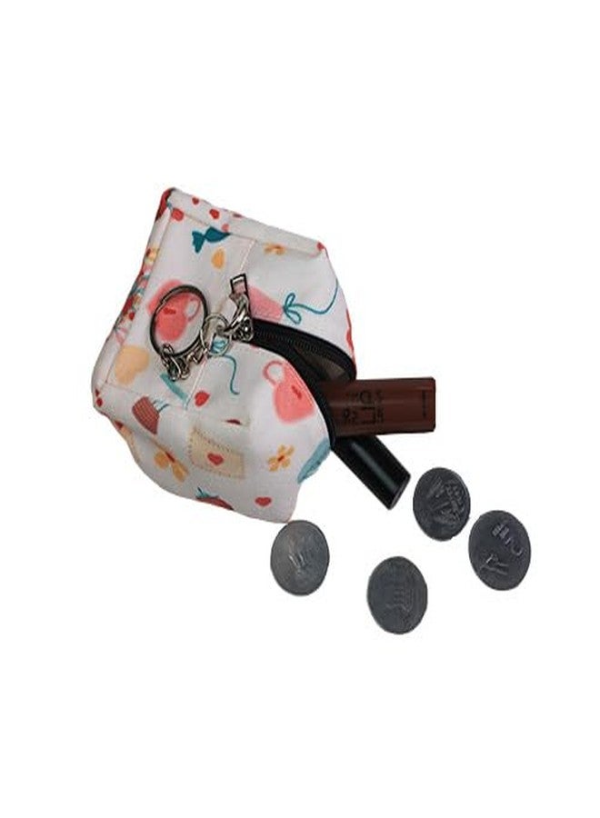 Kolorobia Heartstrings Keychain Pouch, Premium Polycanvas with Parachute Lining, Zipper Closure, 7.5x6x6 cm, Love Theme Pattern - Image 4
