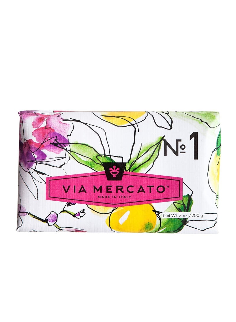 Via Mercato Italian Soap Bar (200 g), No. 1 - Bergamot, Patchouli & Rosewood  - Image 1