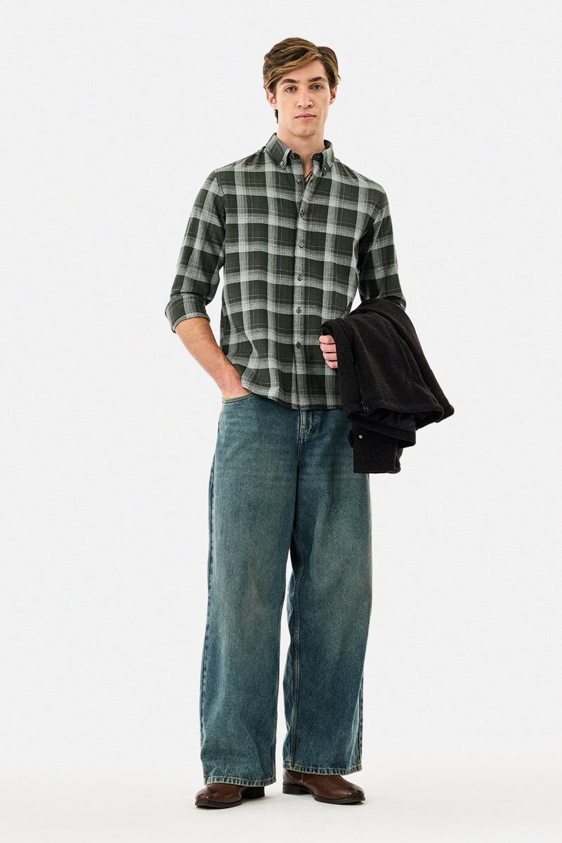 SNITCH 100% Cotton Slim Fit Checks Shirt - Image 2