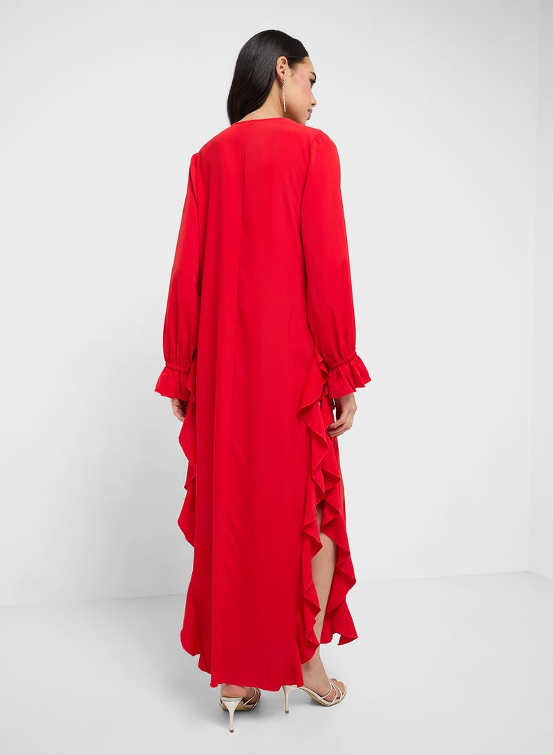 جينجر فستان ماكسي بكشكشة - Image 2