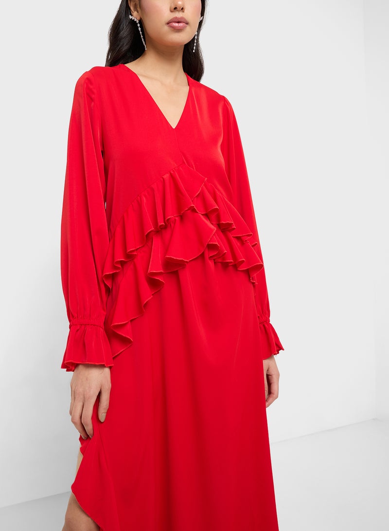 جينجر فستان ماكسي بكشكشة - Image 3