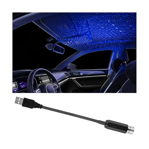 Ywdiml Car USB Star Projector Night Light Portable Flexible LED Romantic Roof Starry Sky Atmosphere Light Automotive Interior Star Decorative Nightlight Projector Universal for Vehicles Blue - Image 1