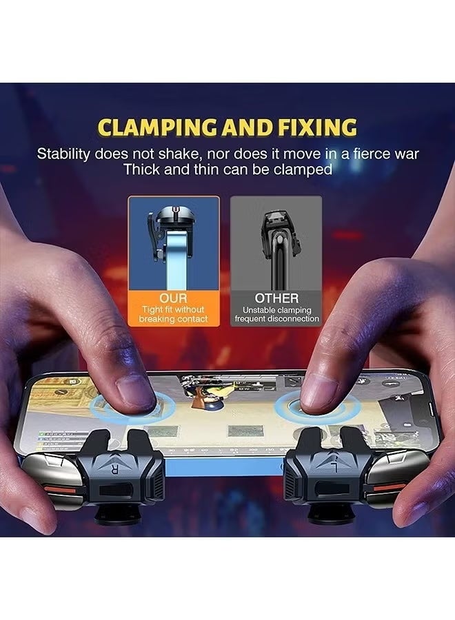 DAEVO Mobile Game Controller Trigger, 6 Finger Game Trigger, Sensitive Shoot Target&Metal Buttons for PUBG/Fortnite/Call of Duty/Rules of Survival and many other games(include 2pcs Finger Sleeves) - Image 3