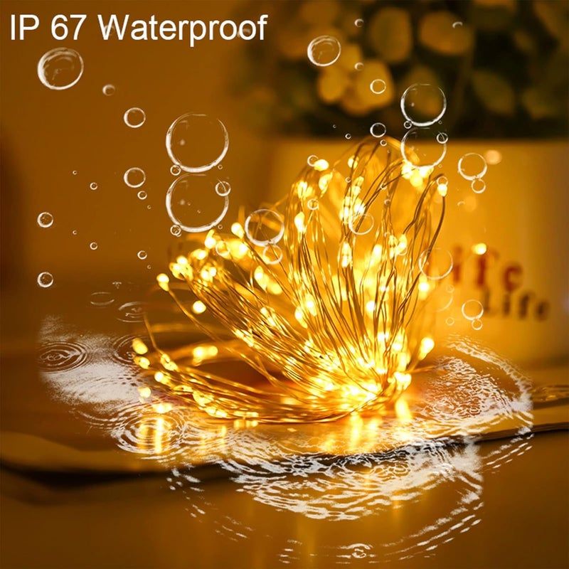 YAOZHOU Solar String Lights for Outside, Fairy Lights Outdoor Waterproof, Warm White 2Pack Total 200LED 66Ft 8 Modes Mini Small Solar Powered Lights for Christmas, Garden, Patio, Fence, Balcony - Image 2