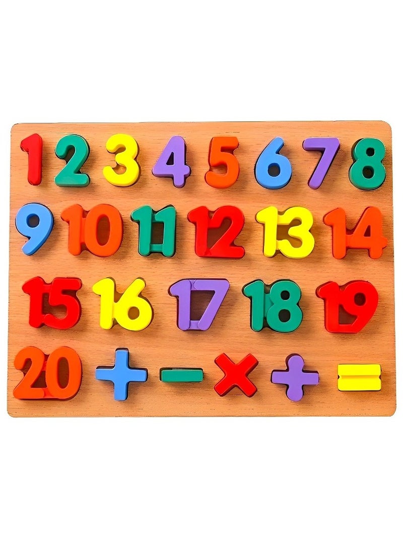 Wooden Interactive Jigsaw Puzzles for Toddlers Kids, Early Learning Educational Toys, Montessori Childhood Toys Gifts for Boys & Girls,  Numbers 1-20 Pattern 