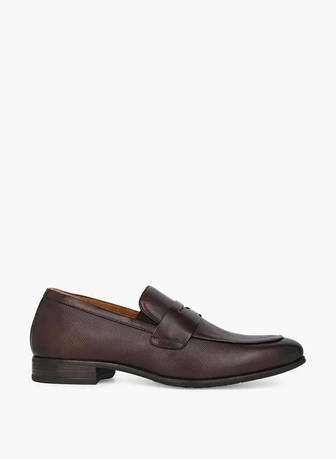 دوتشيني Men Textured Leather Loafers