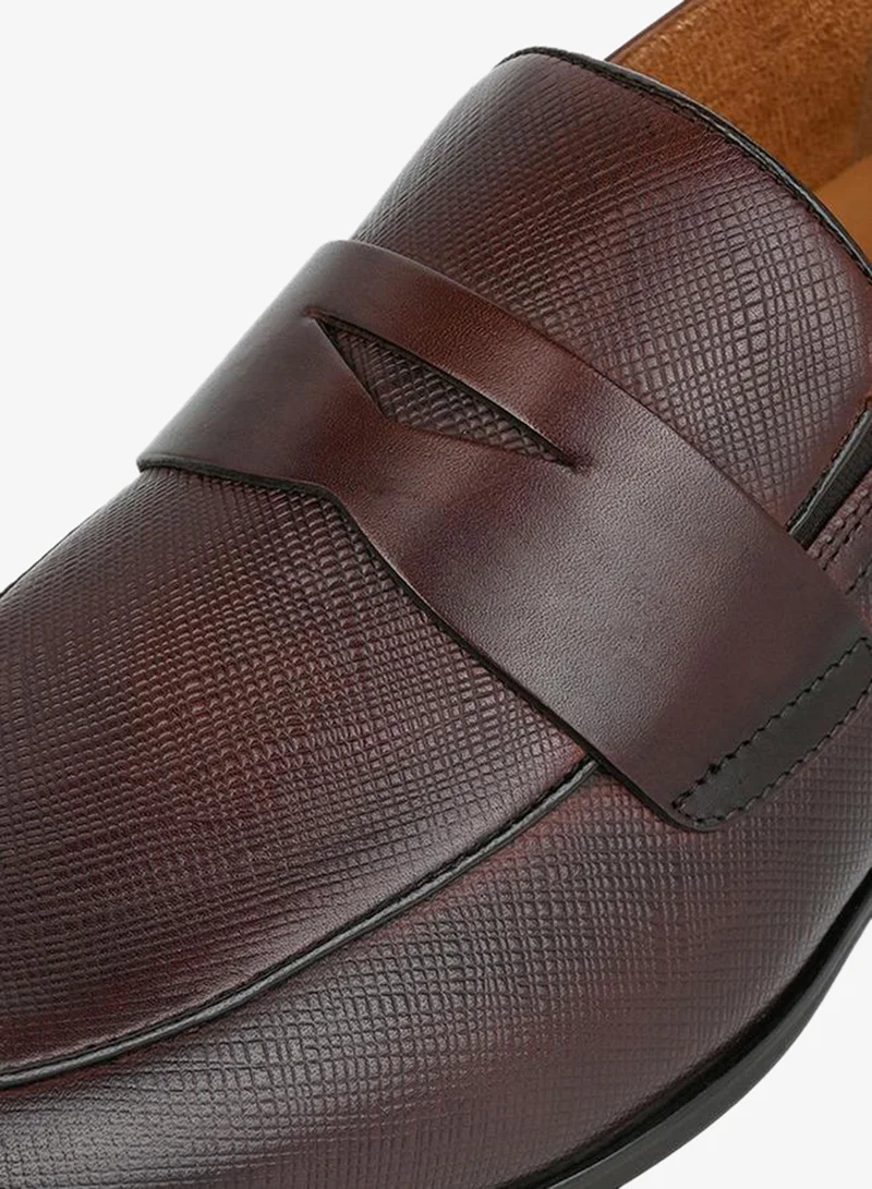 DUCHINI BROWN Men Textured Leather Loafers for Men | Best Price UAE