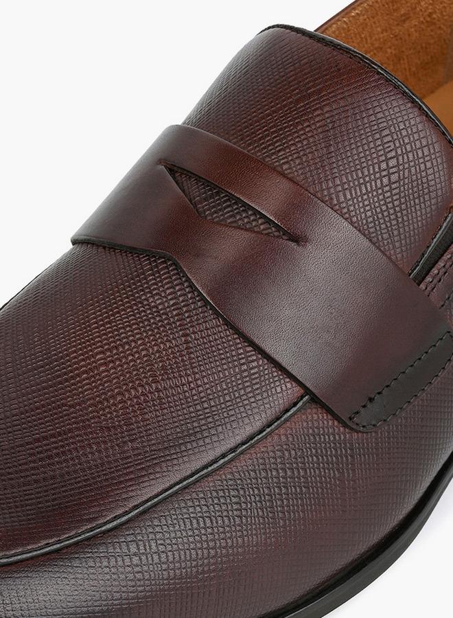 DUCHINI Men Textured Leather Loafers - Image 4