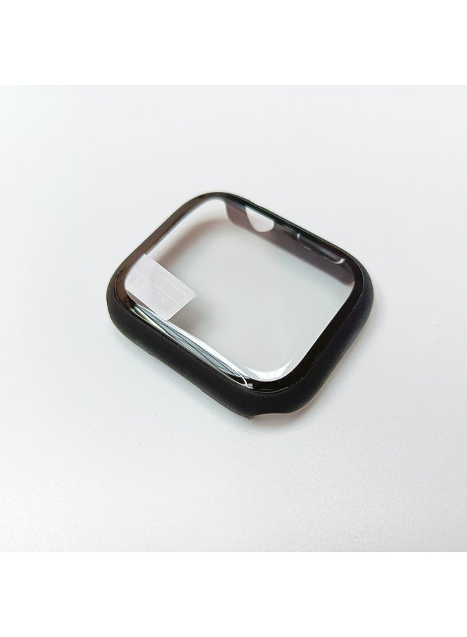 For IWatch10 For Apple Watch Curved Surface Waterproof For Apple Watch Hot Curved Glass Integrated 360 Protective Shell-Color:Surface Waterproof 【black】】-Exterior Dimension:42mm 【s10】 【pearl Bag】
