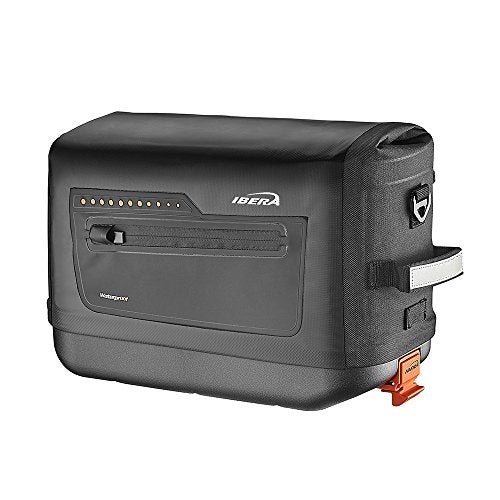 Ibera Bike Trunk Bag - PakRak Clip-On Quick-Release Waterproof Bicycle Commuter Bag (Black) - Image 1