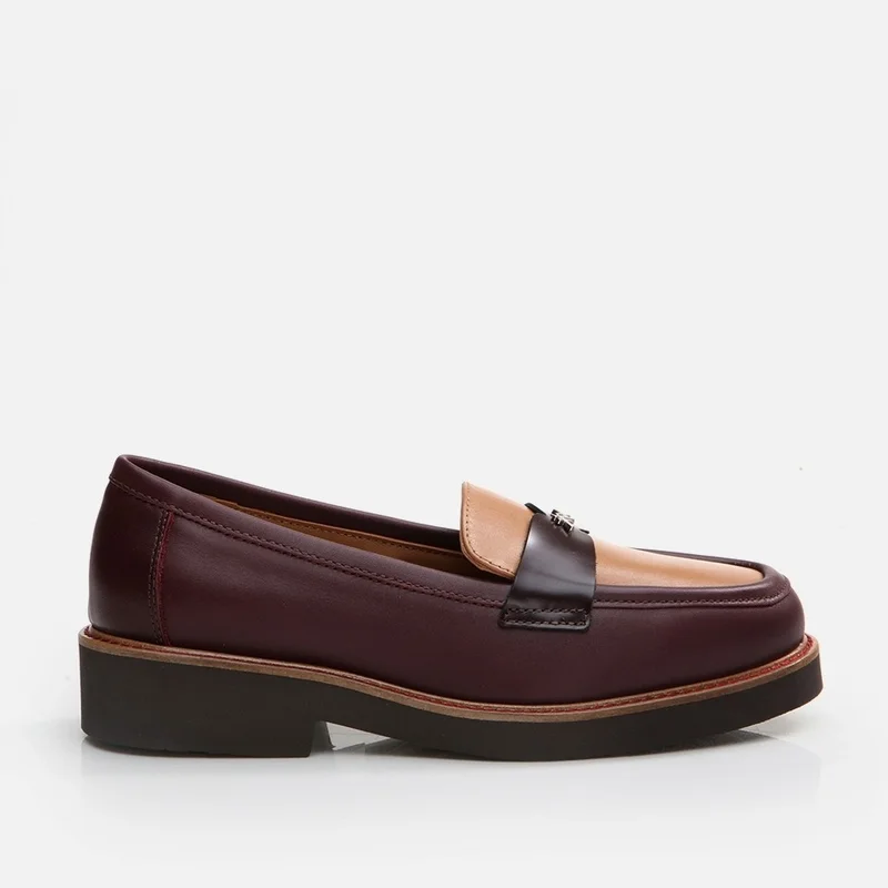 Hotiç 01AYH291760A737 GENUINE Leather Claret Red Women's Loafer
