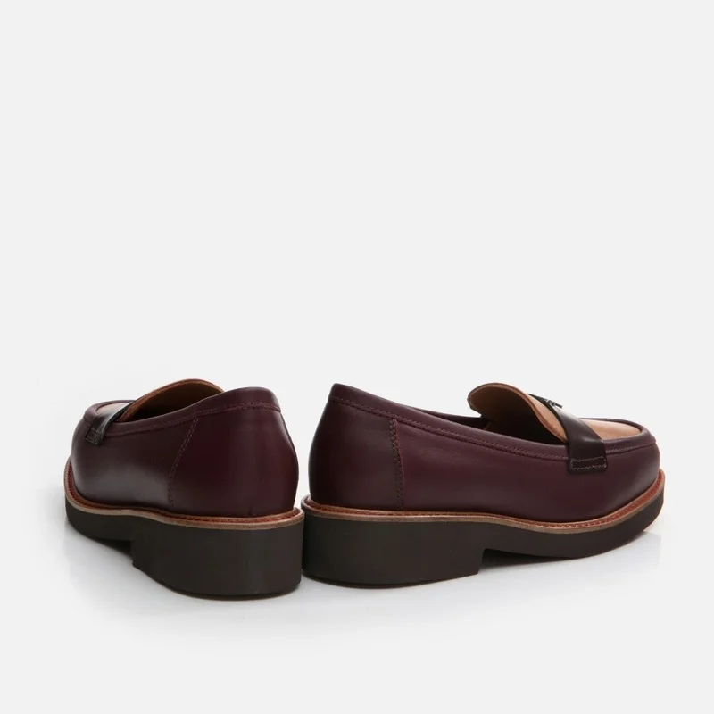 Hotiç 01AYH291760A737 GENUINE Leather Claret Red Women's Loafer