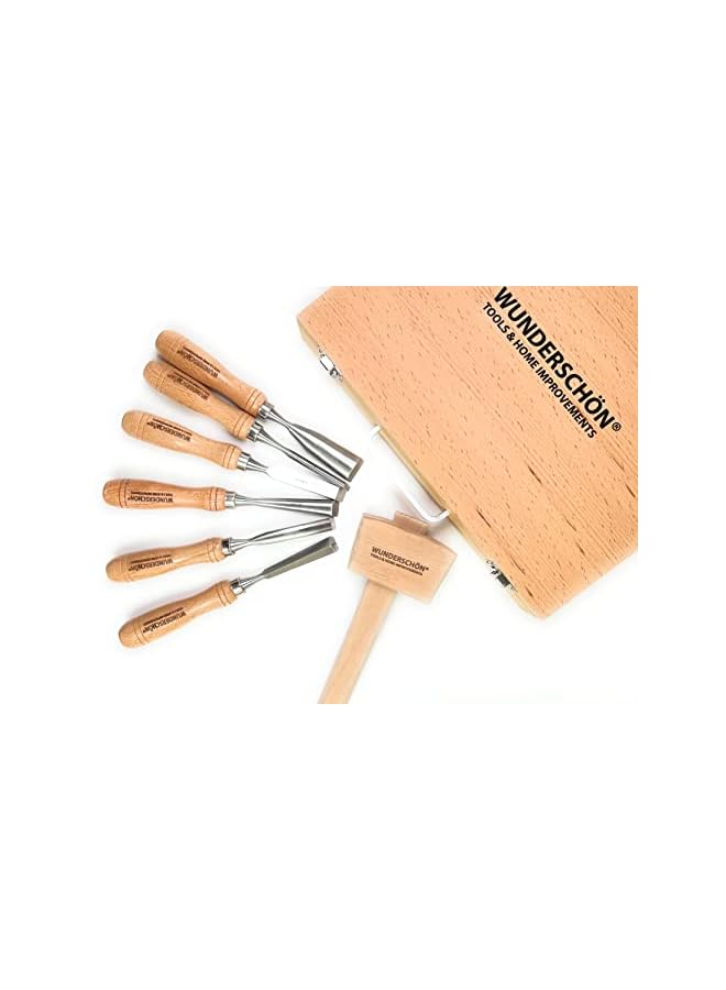 IAF | Japanese Style Chisel Set Made Of High Carbon Steel Wood Carving Hand Tools With Wooden Tool Box (W-X6C1H) - Image 2