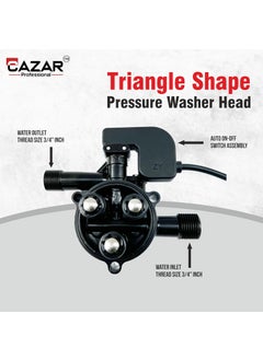 CAZAR CAZAR Triangular Car WasherPressure Washer Head Assembly Set with AutoCut Off Switch for Pressure Washer Machine Suitable for Machine Having Triangular HeadPump Assembly  - Image 2