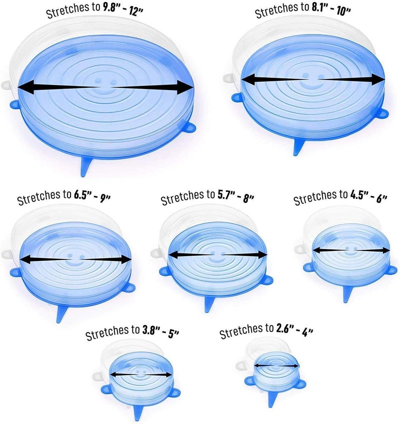 KITDAO Silicone Stretch Lids,Set of 6 Multi Size Reusable Silicone Lids Food and Bowl Covers,Dishwasher and Freezer Safe - Image 3