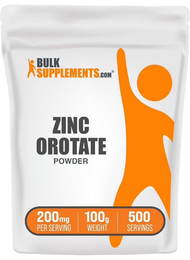 BulkSupplements.com Zinc Orotate Powder - Zinc Minerals Supplement, for Immune Support - Gluten Free, 200mg per Serving, 100g (3.5 oz) (Pack of 1) - Image 1