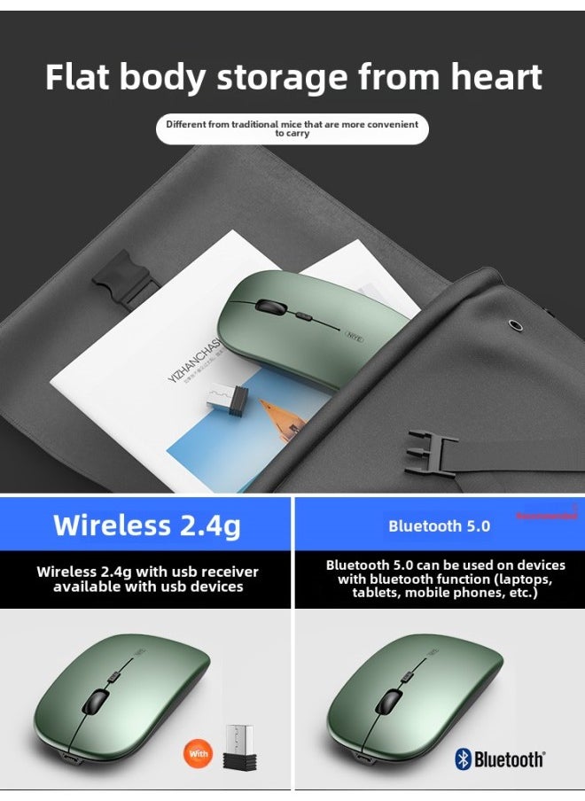 Generic - Wireless Bluetooth Mouse Silent Charging Notebook Desktop Computer Office Unlimited Suitable For Lenovo Dell Asus-Specifications:Technology Gray/single Bluetooth Version [silent + Rechargeable] + Bluetooth 5.0 - Image 1