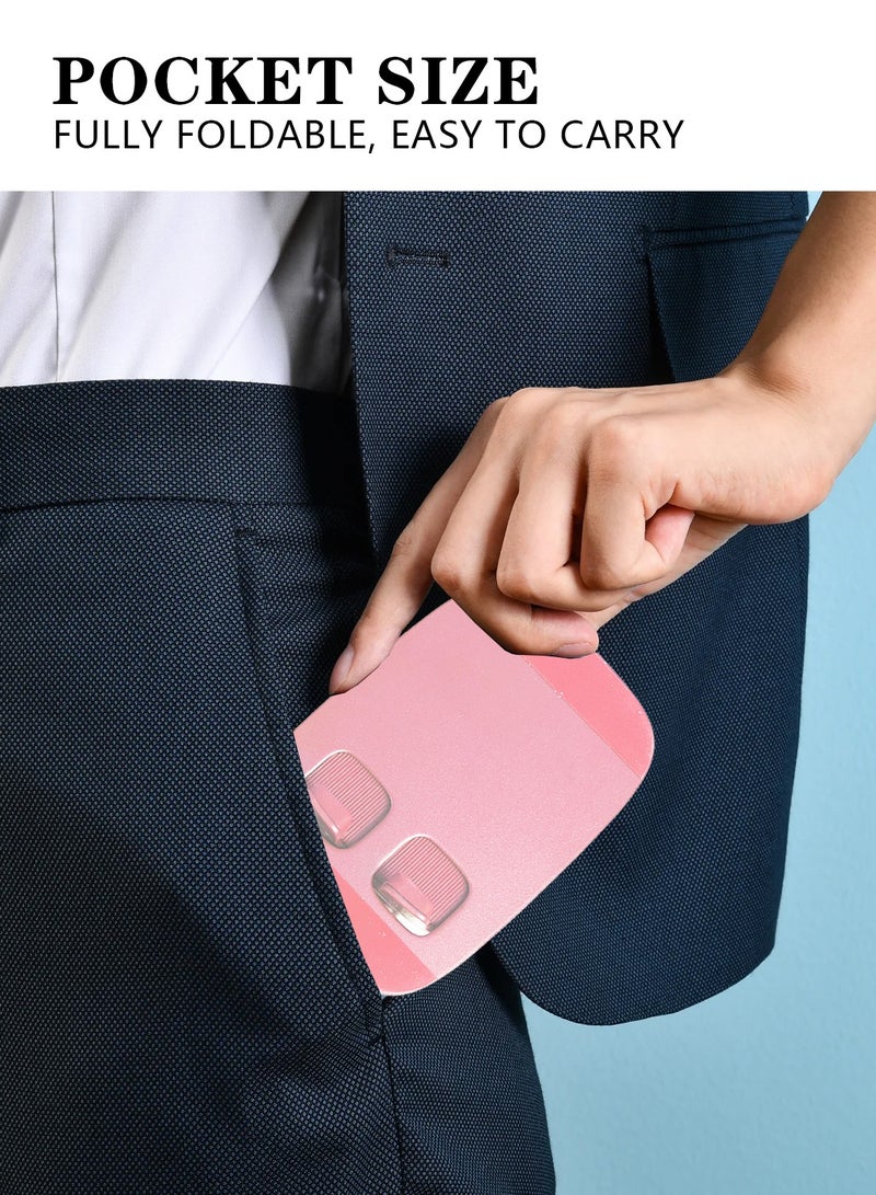 Meishida Foldable Phone Holder for Desk, Height & Angle Adjustable Cell Phone Stand, Foldable Desk Phone Stand Compatible with Most Phones (Pink) - Image 3