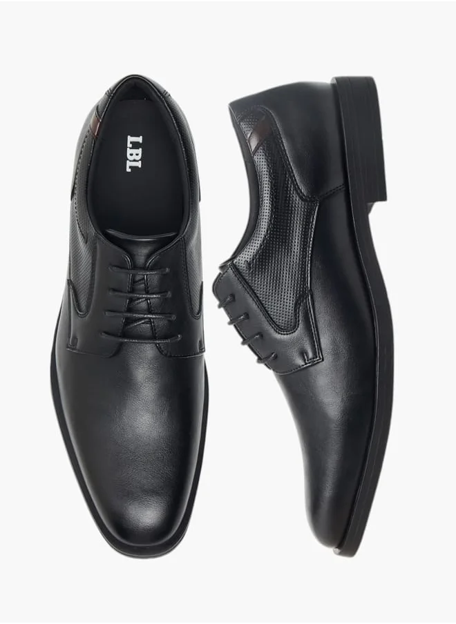 ال بي ال من شو اكسبرس Mens Textured Derby Shoes With Lace-Up Closure