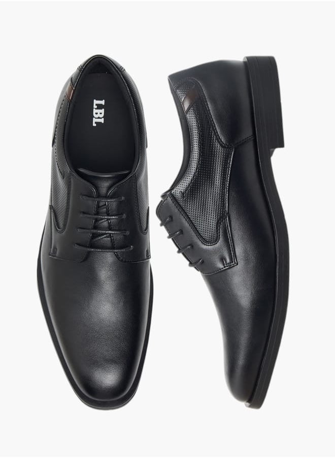 LBL by Shoexpress Mens Textured Derby Shoes With Lace-Up Closure  - Image 2