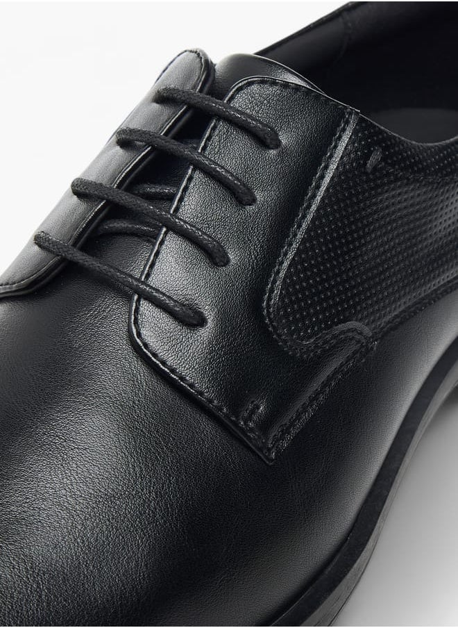 LBL by Shoexpress Mens Textured Derby Shoes With Lace-Up Closure  - Image 4
