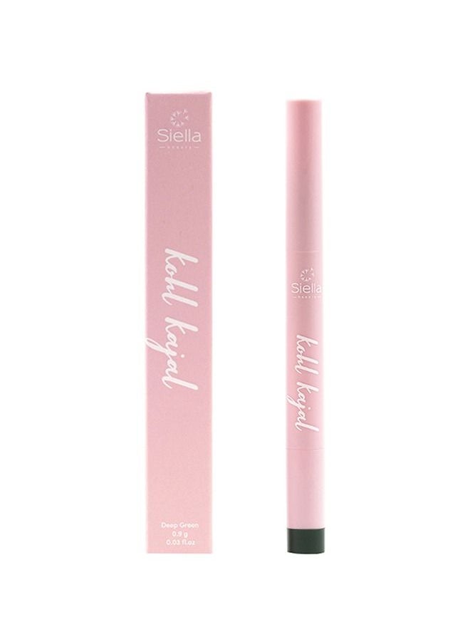Siella Beauty Multi Purpose Deep Green Creamy Kohl Kajal 0.9gm Long Stay With One Swipe Smooth Application 3-in-1 Kajal Eyeliner Smokey Eyeshadow  - Image 2