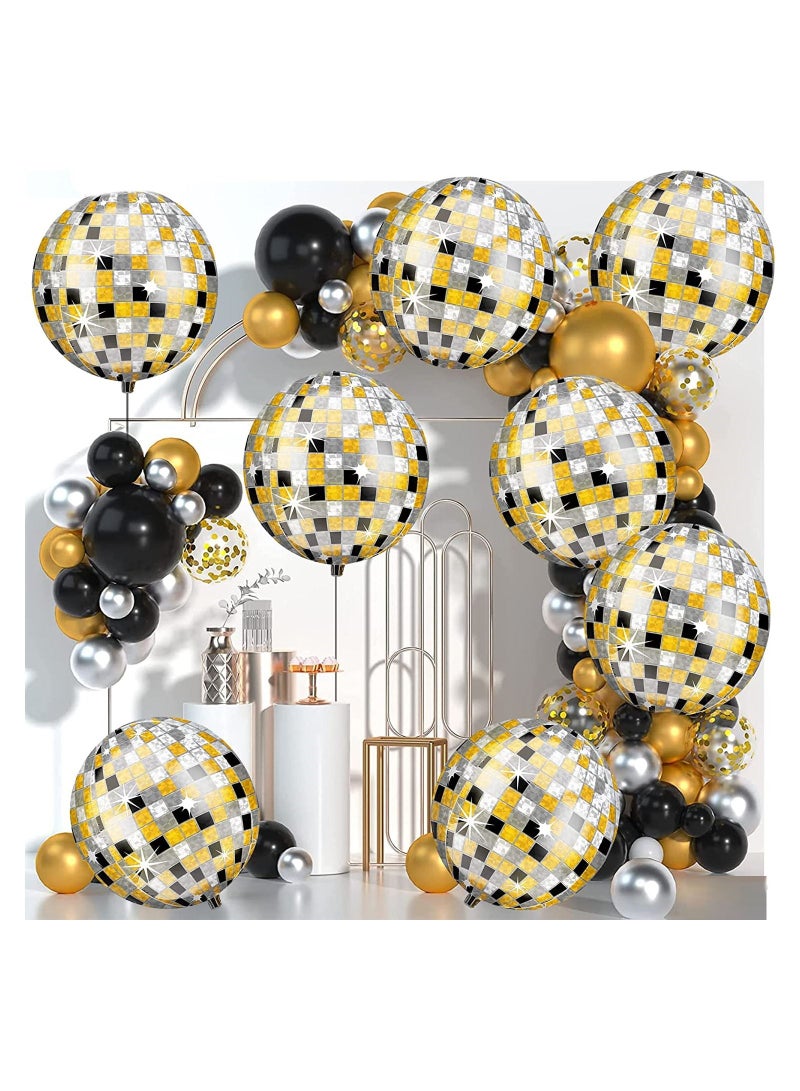 JOLLITY LLC Disco Ball Balloons for Party Decorations Large 22 Inches 360 Degree 4D Round Sphere Foil (6 pcs) - Image 3