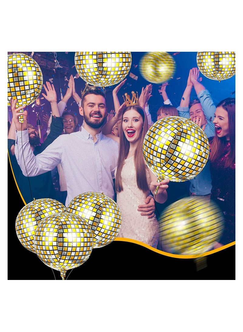 JOLLITY LLC Disco Ball Balloons for Party Decorations Large 22 Inches 360 Degree 4D Round Sphere Foil (6 pcs) - Image 2
