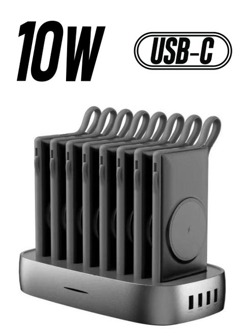 WST 10,000 mAh 8 In 1 wireless Multiple Power Bank Station Black