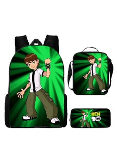 BEN 10 New Cartoon Student Backpack Three-Piece Set 29*16*42cm 