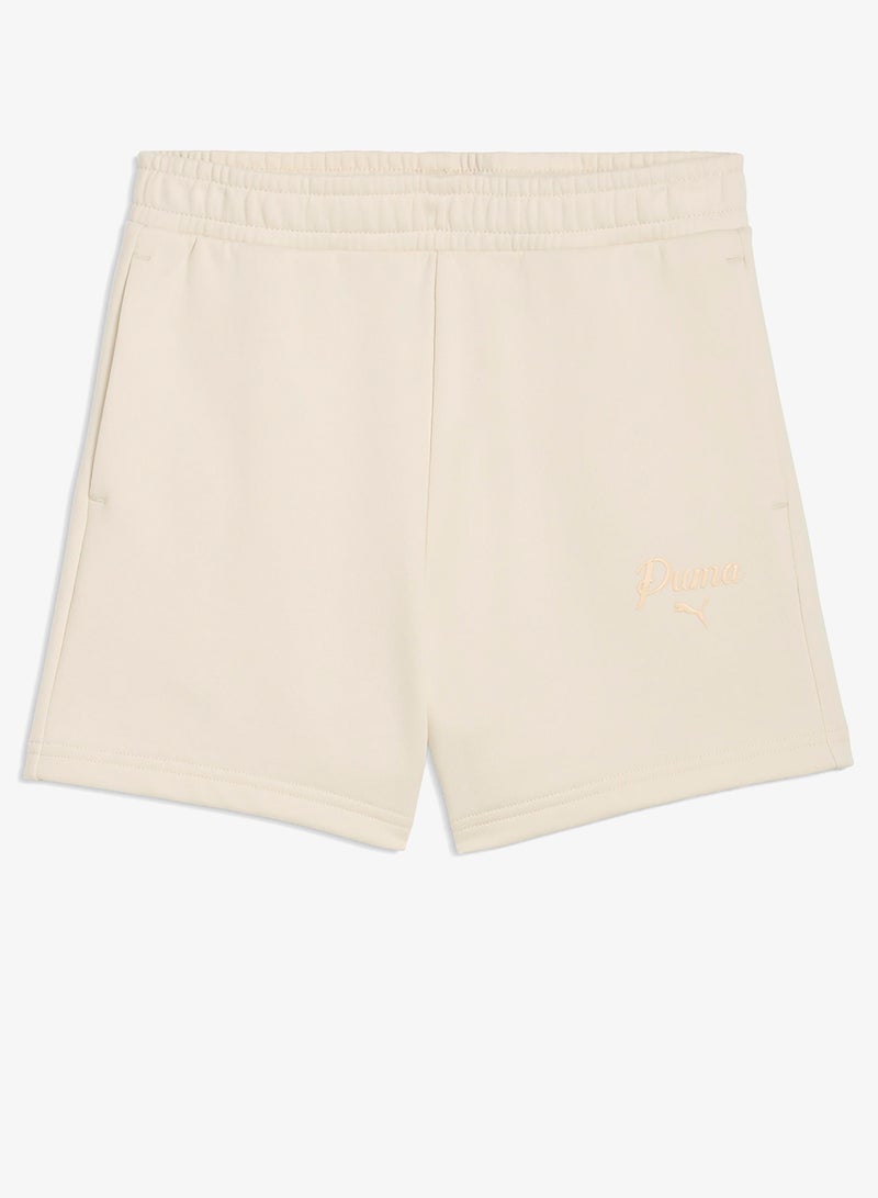 PUMA Youth Essential Script High Waist Shorts - Image 1
