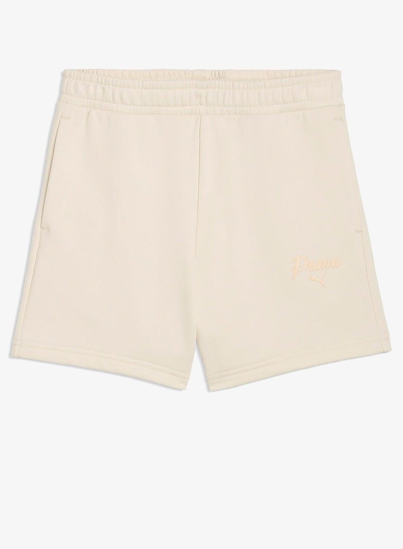 PUMA Youth Essential Script High Waist Shorts - Image 1